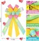 Happy Easter Large Wreath Bows for Front Door Decorations, Pink Yellow Holiday Bow Green Easter Bunny Bows